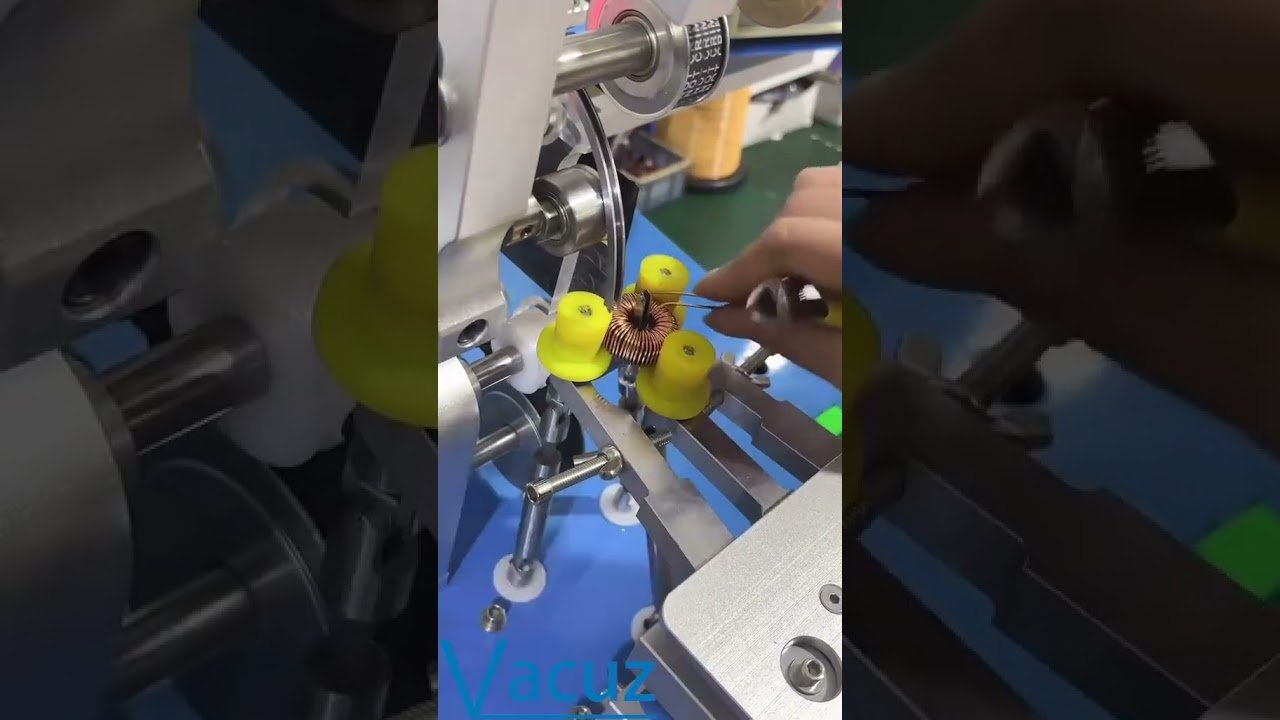 6 Inches Belt Type Vacuz Semi Automatic Differential Mode Toroidal Inductor Coil Winding Machine