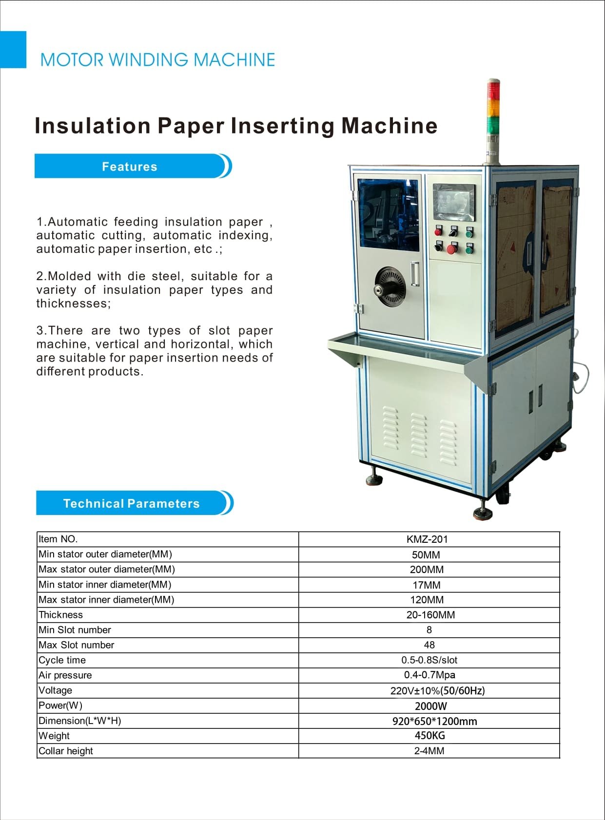 Horizontal paper inserting machine data