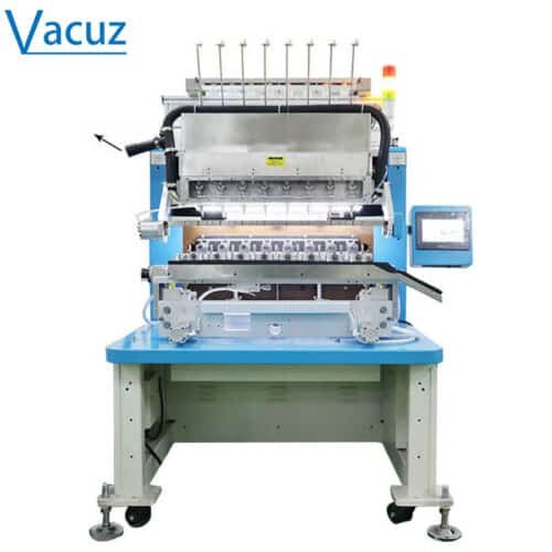 Automatic eight axis wire winding and paint stripping machine