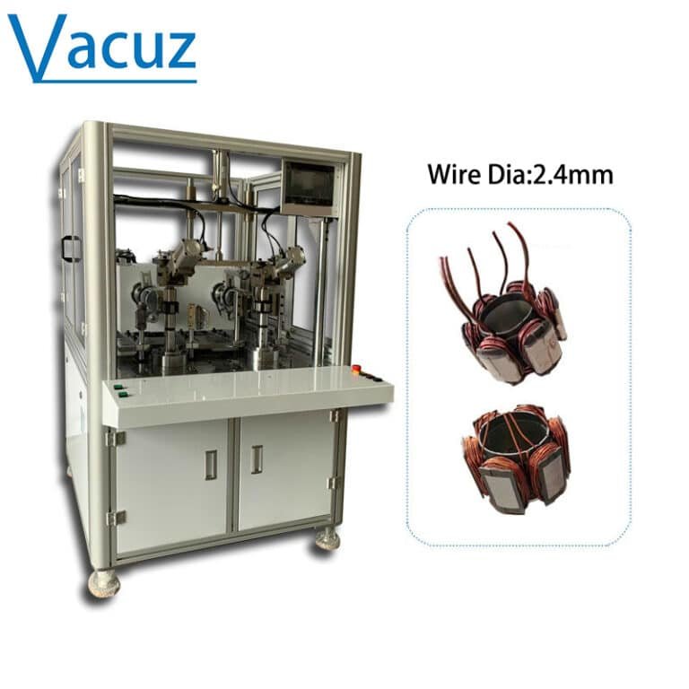 How does the motor stator flying fork automatic winding machine work