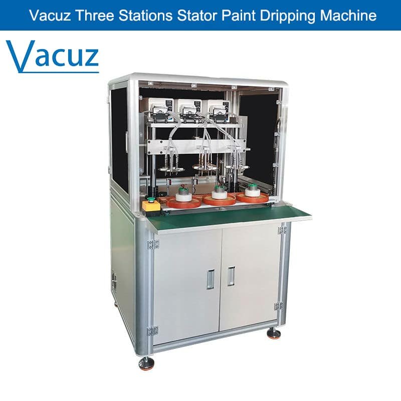 Three Stations Motor Automatic High Frequency Paint Dripping Machine For Stator