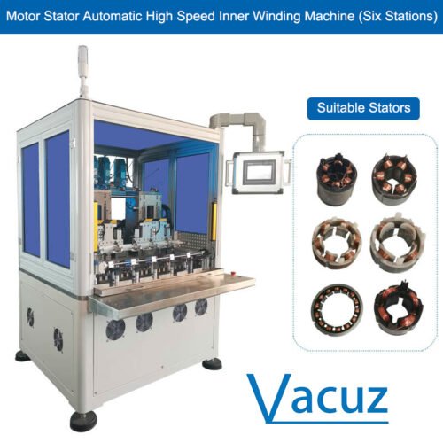 Bobinadora automática de estator de motor de alta velocidad (seis estaciones)