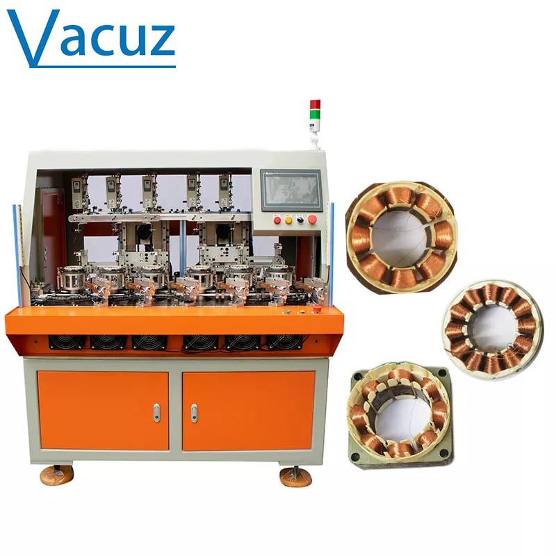 Six Spindles BLDC Brushless Drone Inner Stator High Speed Hair Dryer Automatic Motor Coil Needle Winding Machine