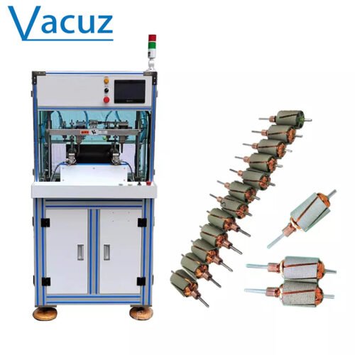 Vacuz Two Stations Armature Rotor Automatic Power Tools Turbine Motor Outer Coil Flying Fork Winding Machine.