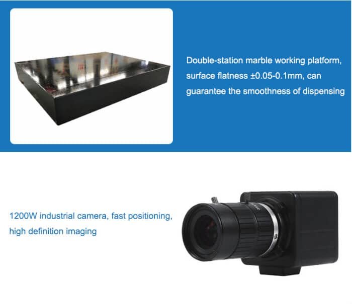 CCD intelligentne transformaator Toroidaalne spiraalinduktor Automaatne panoraamnägemine Visuaalne liimi liimi väljastav dosaator Machine Vision juhitud positsioneerimine