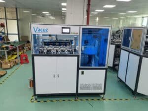 Vacuz Differential Mode Common Mode Toroidal Coil Inductor Vibrate Plate Feeding Automatic Hook Winding Machine