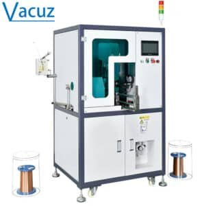"Vacuz Double Spindle Flying Fork Automatic Single Station Brushed Armature Rotor Vacuum Cleaner Sweeper Motor Coil Winding Machine Equipment Manufacturer