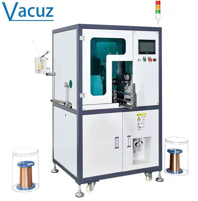 Vacuz Double Spindle Flying Fork Automatic Single Station Brushed Armature Rotor Vacuum Cleaner Sweeper Motor Coil Winding Machine Equipment Manufacturer