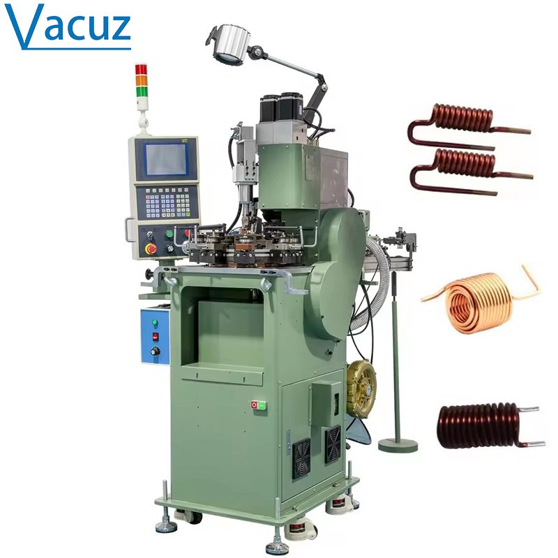 Vacuz Intelligent Copper Enameled Copper Wire Spring Air Coil Needle Winding Machine Enrolador de bobinas com equipamento de decapagem e solda