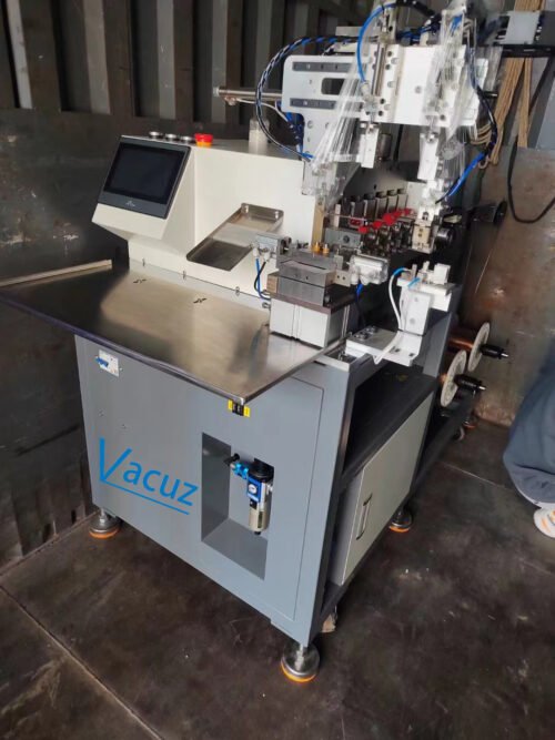 Vacuz FoU Automatisk ferrittkjerne høy strøm PFC Choke Coil Air Conditioner Toroidal Inductor Heklekrok Flat Wire Vertical Winding Machine