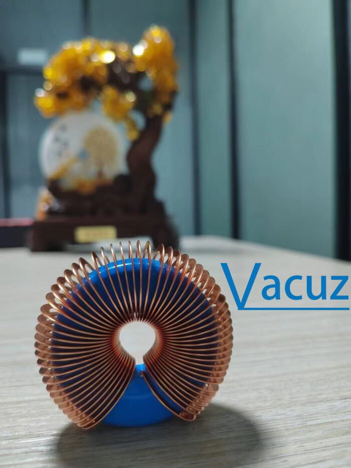 Vacuz R&D Automatic Ferrite Core High Current PFC Choke Coil Air Conditioner Toroidal Inductor Crochet Hook Flat Wire Vertical Winding Machine