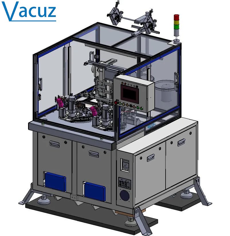 Vacuz R&D Dua Stasiun Otomatis Bagian Dalam BLDC Motor Brushless Motor Stator Coil Mesin Penggulung Jarum Peralatan Mesin