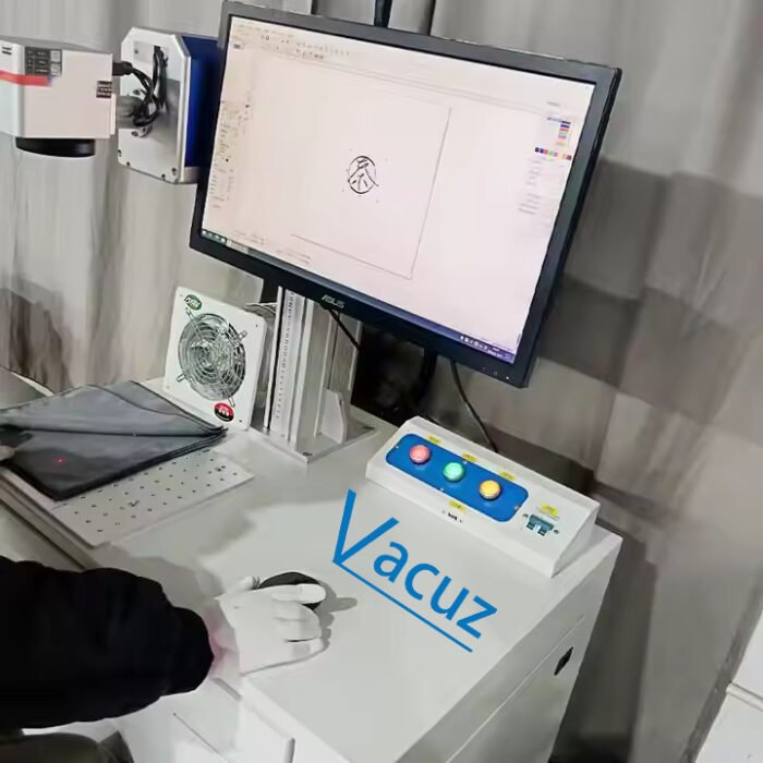 30W50W100W Vacuz Fiber Laser Marking Machine for Transformer Toroidal Motor Bobbin Stator Coil Air Cooled Supports AI DXF DST Home Use
