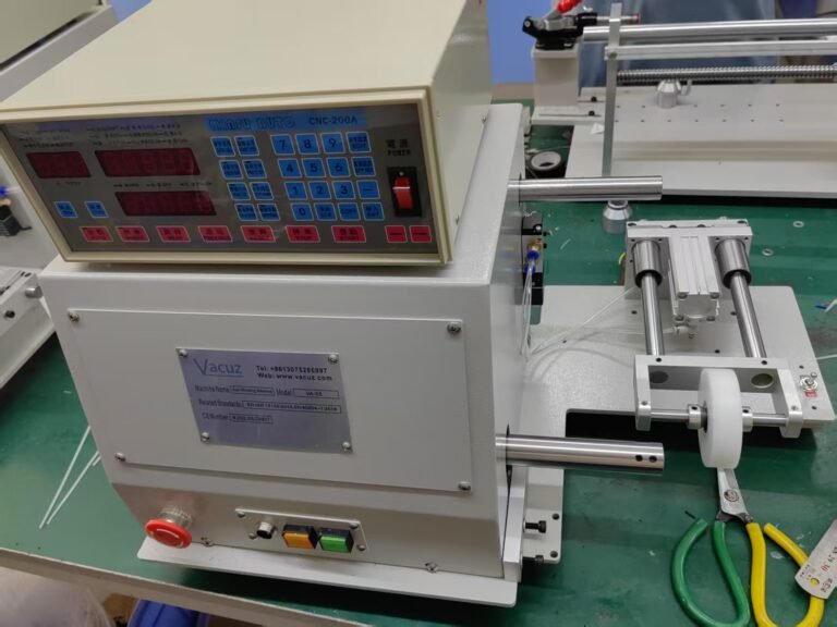 Vacuz Automatic Toroidal Inductor Coil Lead Wire Cutting Forming Machine + Transformer Coil Copper Foil Winding Machine Shipment