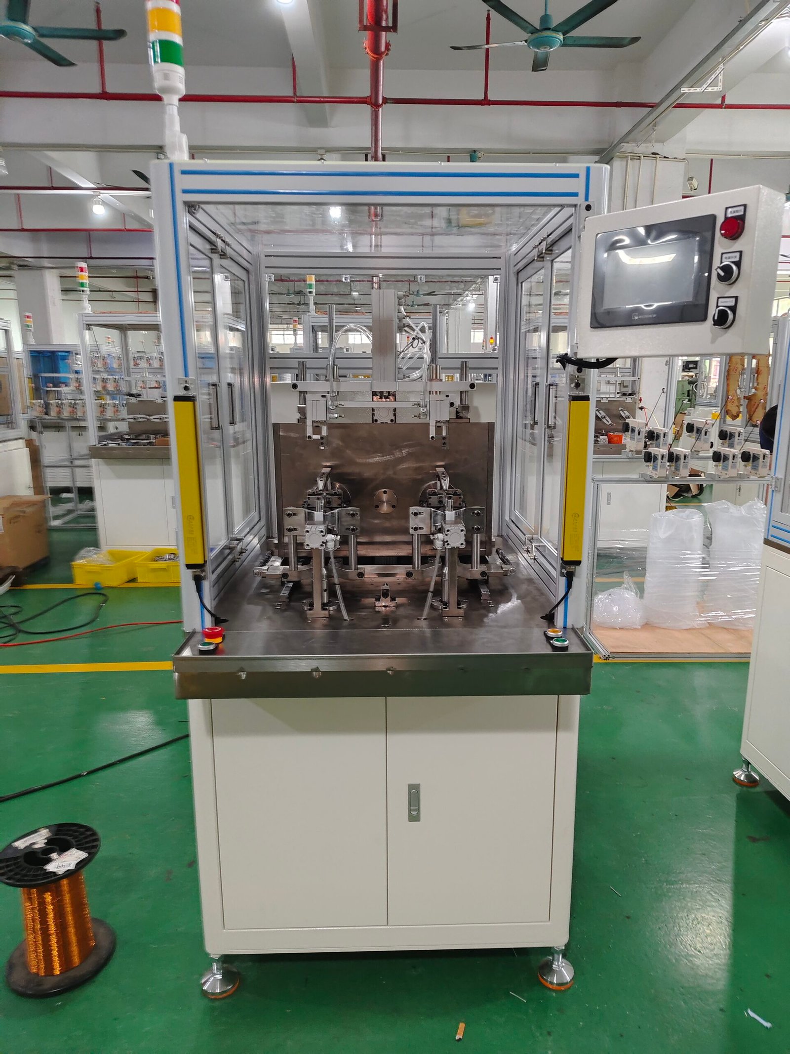 Two Sets Double Stations Drone Motor Automatic FPV Stator Core Winding Machines + Two Sets BLDC Drone FPV Rotor Core 2 Sides Dynamic Balancing Machines Shipment