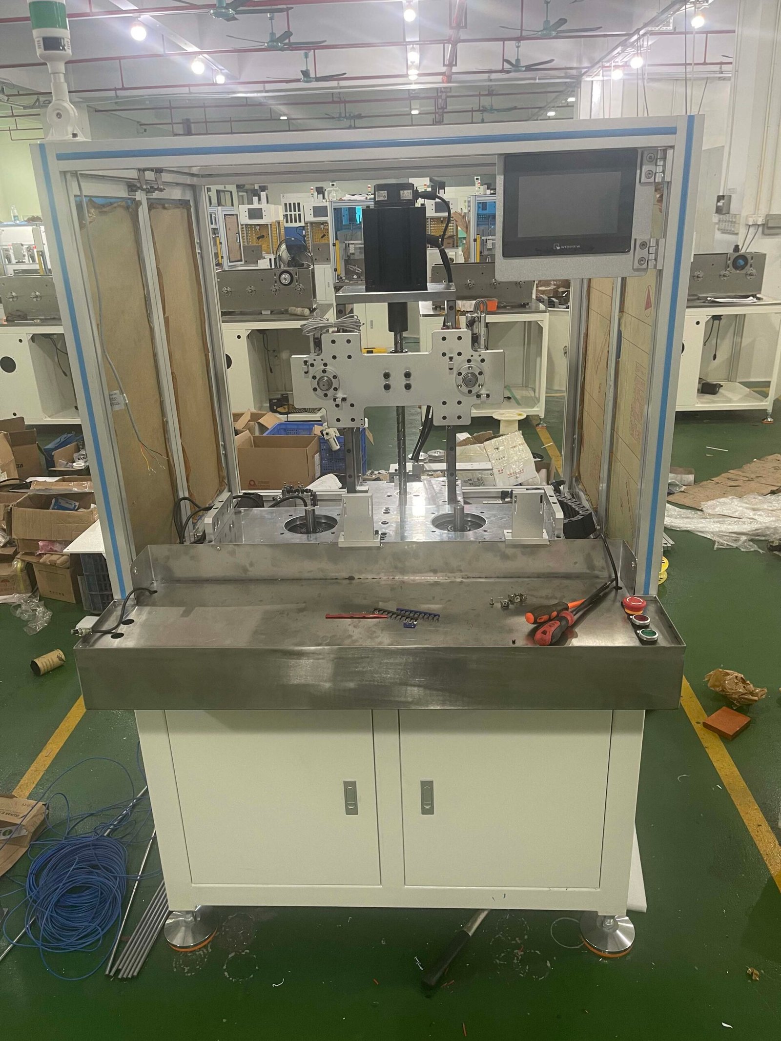 Vacuz Automatic Inner BLDC Air Conditioner Motor Stator Core Needle/Fly Fork Winding Machine Packaging