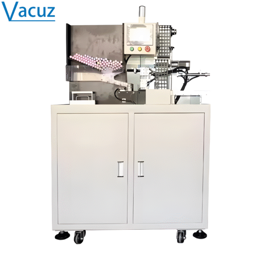 Vacuz High Frequency Cylindrical Battery Cells Paper Sticking Machine 18650 26650 32650 21700 Equipment for Battery Cell Insulating Paper Pasting