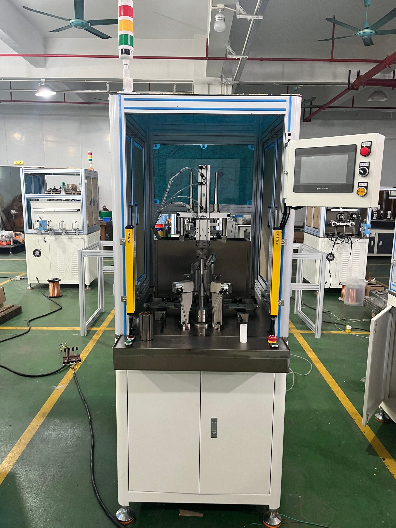 Vacuz Max OD 150mm Single Stations Automatic BLDC Roller Motor Outer Stator Coil Flying Fork Winding Machine