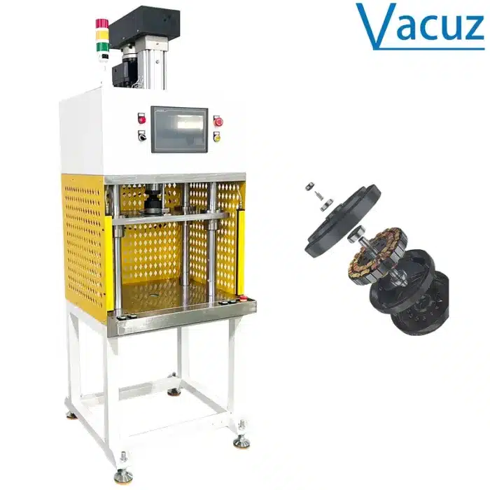Vacuz 5 Tons Electric Servo Press Machine For BLDC AC Ceiling Fan Motor Parts Drone Rotor Parts Bearing Shaft Ring Stator Coil Assembly