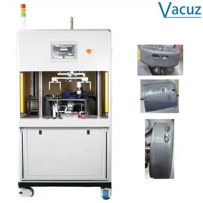 Vacuz Two Stations Automatic Correction FPV Drone External Rotor Ring Drilling Milling Weight Removing Motor Balancing Machine