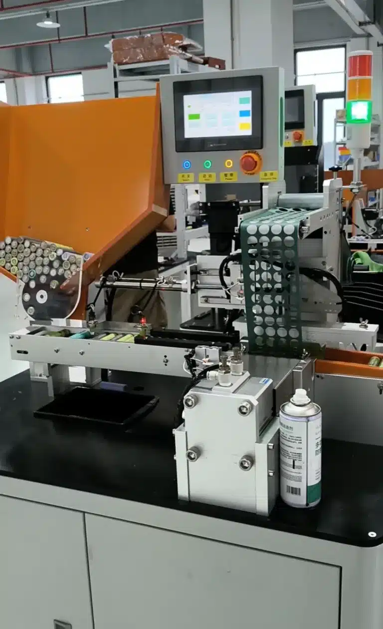 Vacuz 21700 Cylindrical Battery Paper Sticking Sorting Machine+Battery Manual Welding Machine+Double Side Welding Machine+Comprehensive Tester for Cylindrical Lithium Battery Testing Machine Shipment