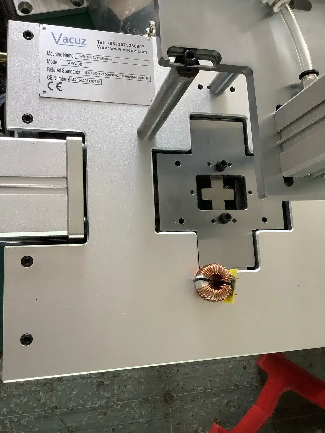 Vacuz R&D Automatic Common Mode Toroidal Inductor Coil Lead Wire Pin Cutting Forming Machine Shipping