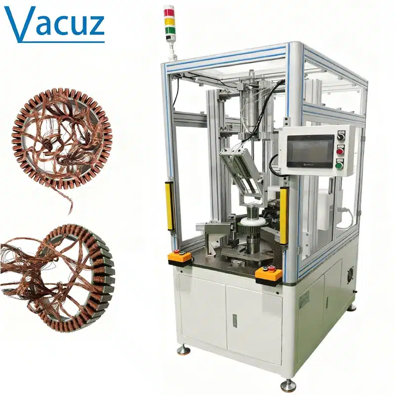 最大250ミリメートルステータOD VacuzシングルステーションBLDCブラシレスアウトランナー外側ステータ農業ヘビーデューティドローンモータコアフライングフォーク巻線機設備