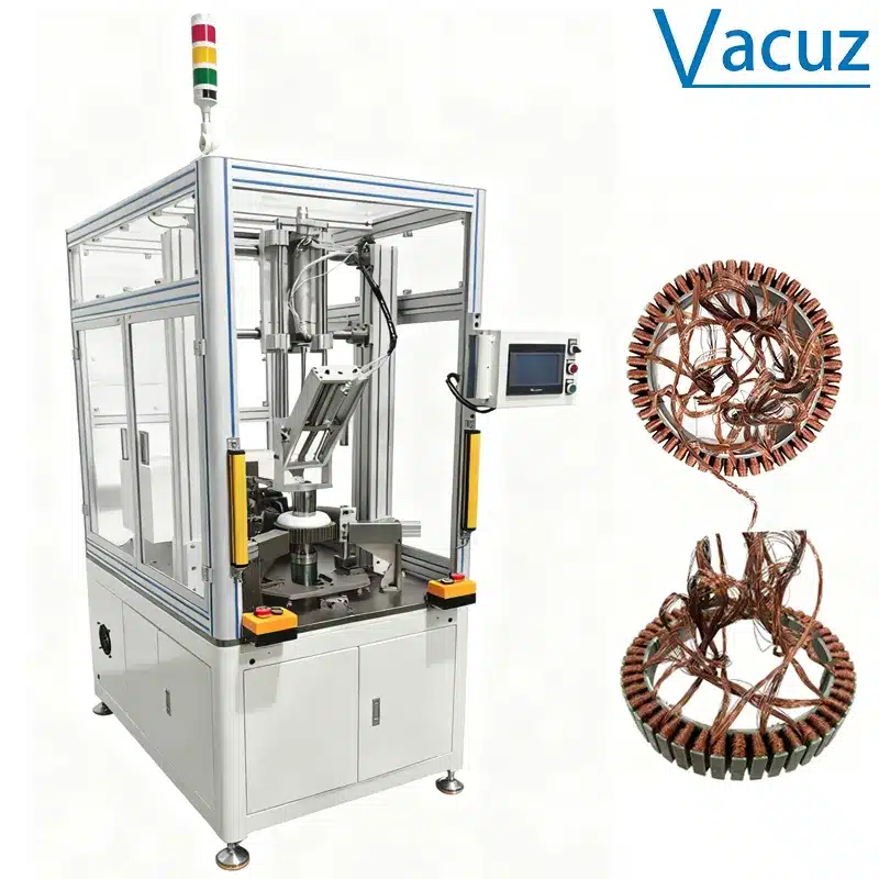 最大250ミリメートルステータOD VacuzシングルステーションBLDCブラシレスアウトランナー外側ステータ農業ヘビーデューティドローンモータコアフライングフォーク巻線機設備