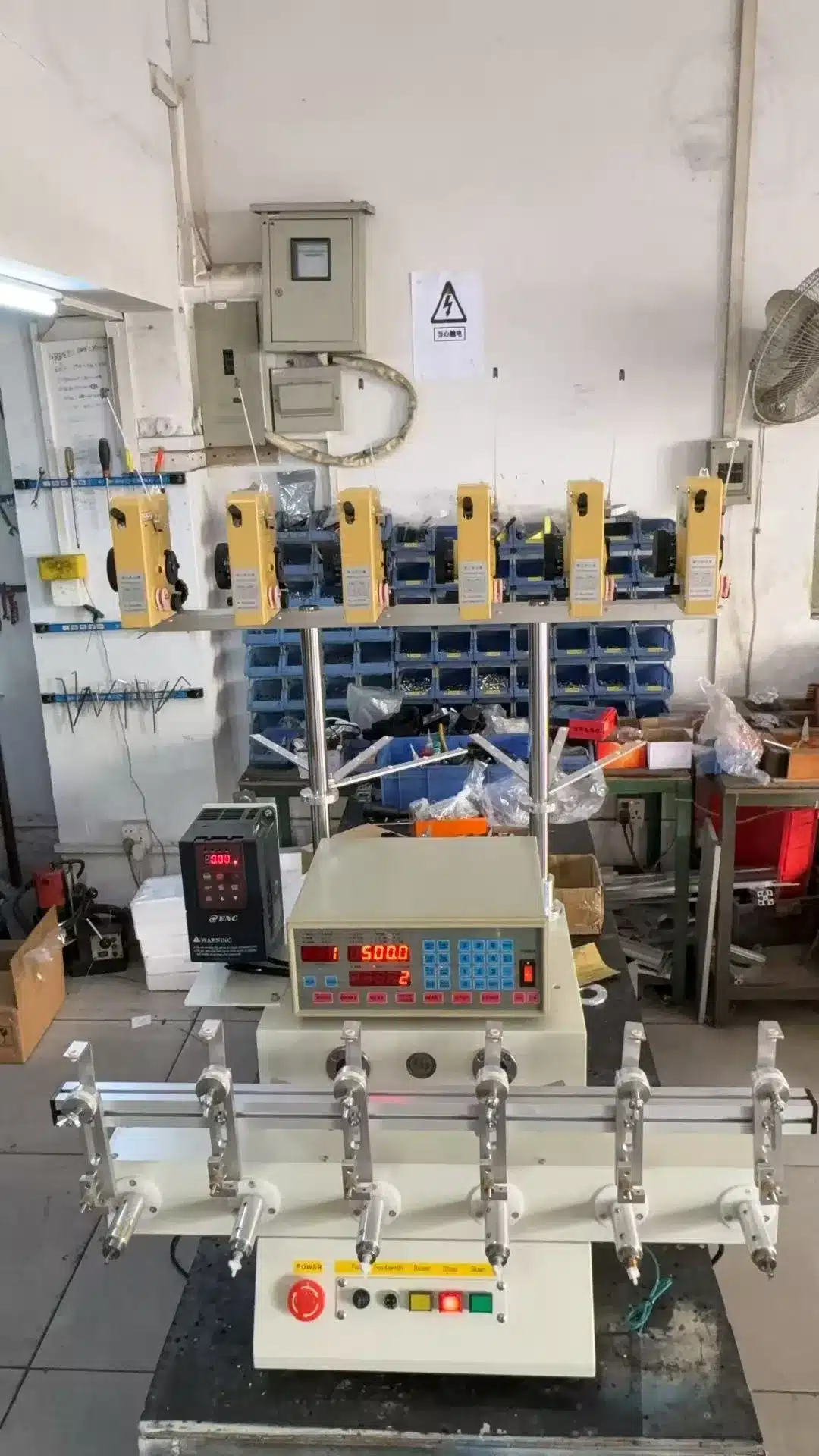 vacuz 6 spindles semi automatic transformer bobbin core needle winding machine equipment delivery 1