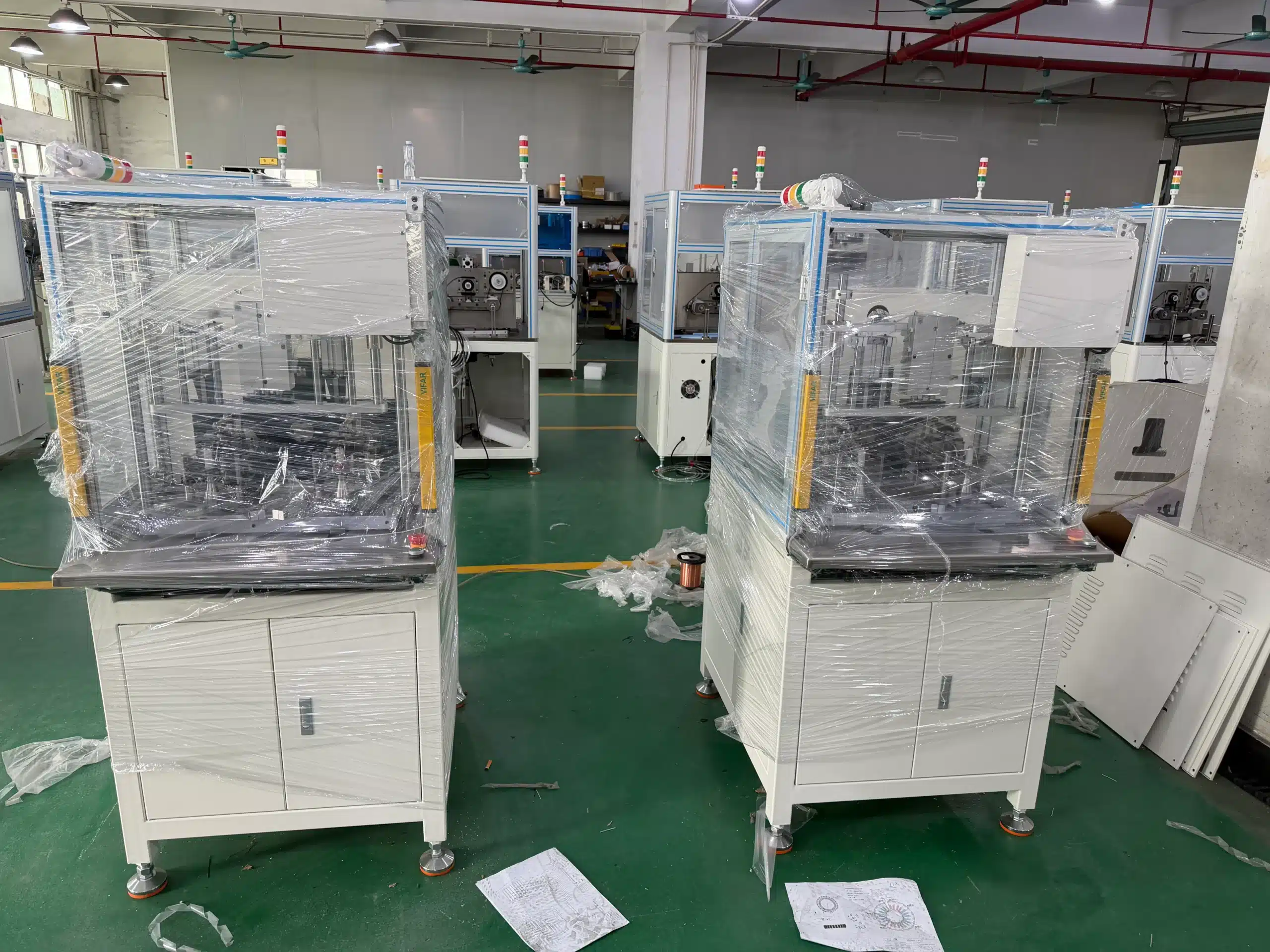 two sets 3115 vacuz double stations fpv drone motor automatic stator core flying fork winding machine shipping 1