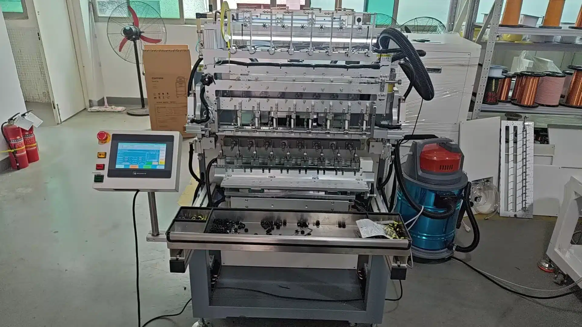 vacuz 8 spindles automatic transformer bobbin core needle winding taping wire stripping machine shipping 1