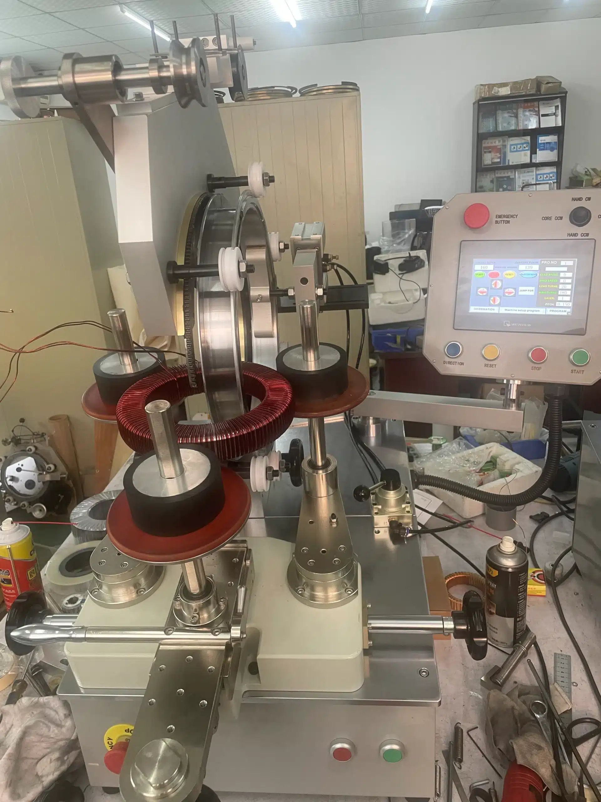 Vacuz VA4 Gear Head Automatic Large Toroidal Transformer Inductor Core Winding Machine to Turkey vacuz va4 gear head automatic large toroidal transformer inductor core winding machine to turkey 4