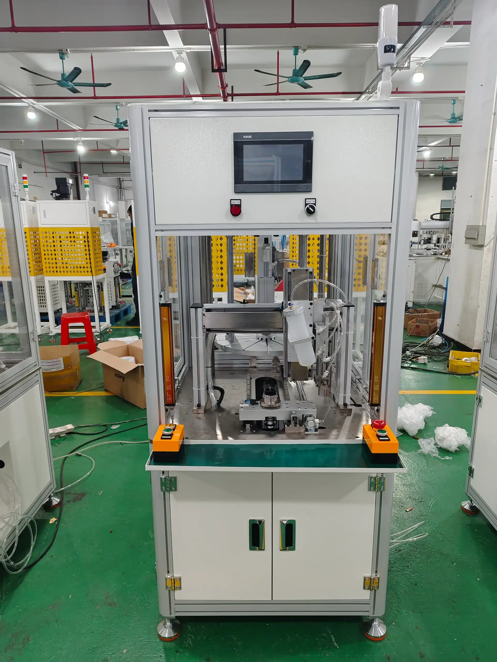 four sets vacuz automatic 3115 fpv drone motor rotor glue dispensing n52h magnets insertion machine shipment 1