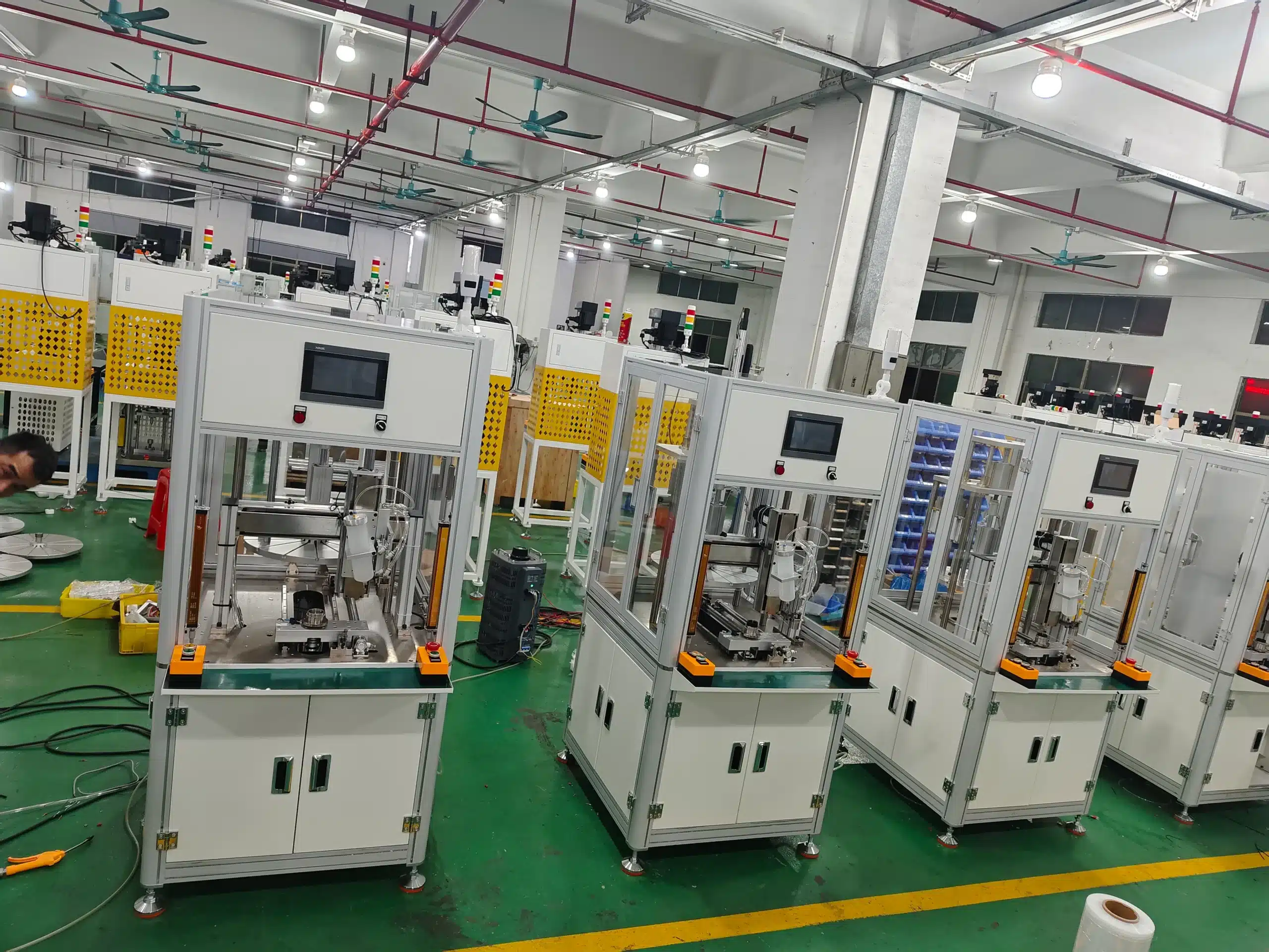 four sets vacuz automatic 3115 fpv drone motor rotor glue dispensing n52h magnets insertion machine shipment 2