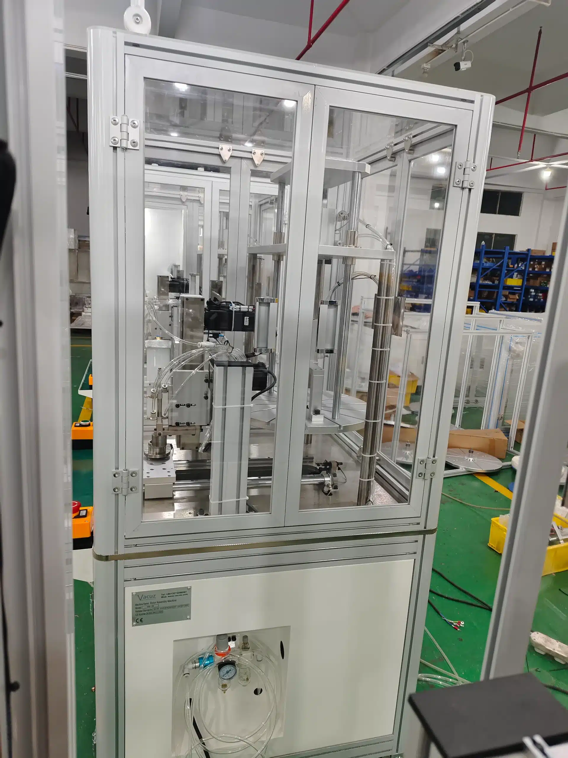 four sets vacuz automatic 3115 fpv drone motor rotor glue dispensing n52h magnets insertion machine shipment 5